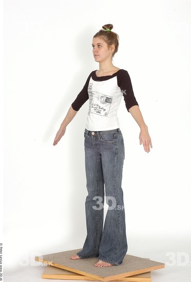 Whole Body Woman Casual Slim Studio photo references