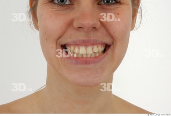 Whole Body Teeth Woman Slim Studio photo references