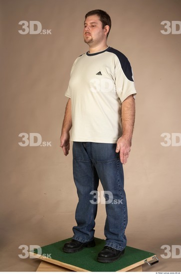 Whole Body Man Casual Overweight Studio photo references