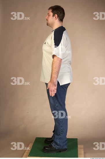 Whole Body Man Casual Overweight Studio photo references