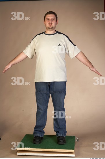 Whole Body Man Casual Overweight Studio photo references