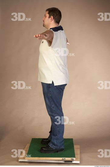 Whole Body Man T poses Casual Overweight Studio photo references