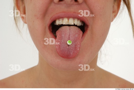 Tongue Woman White Piercing Average