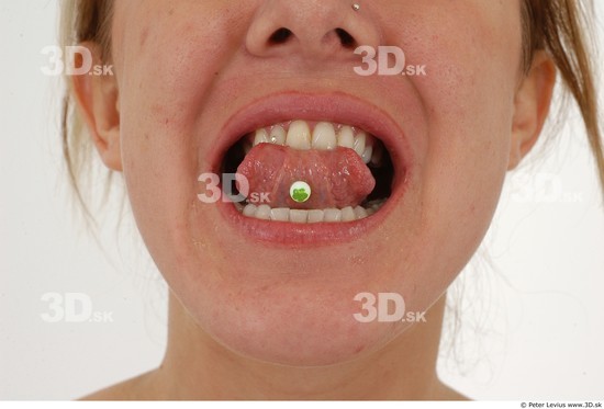 Tongue Woman White Piercing Average