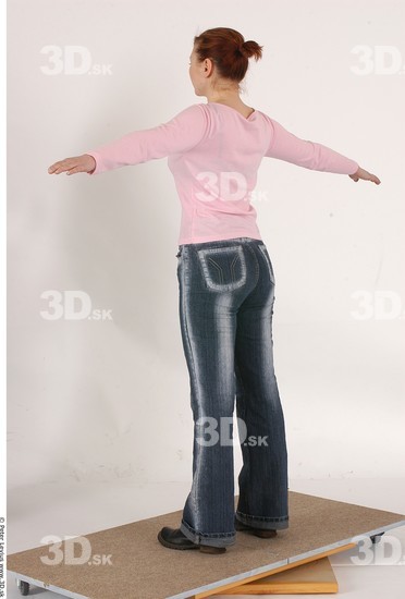 Whole Body Woman T poses Casual Average Chubby Studio photo references