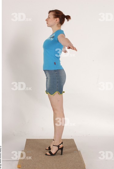 Whole Body Woman T poses Casual Average Chubby Studio photo references