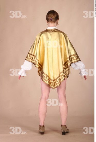 Whole Body Woman T poses White Historical Slim Costume photo references