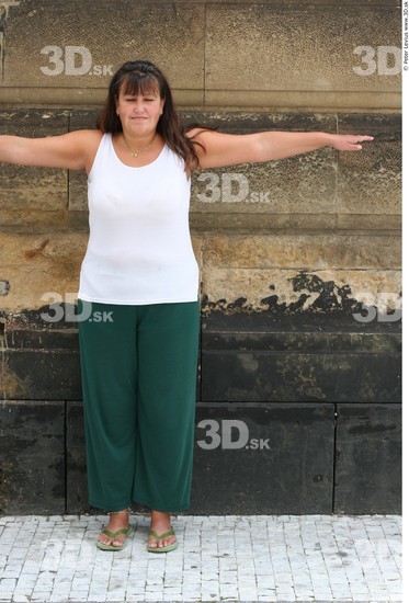 Whole Body Woman T poses White Casual Chubby