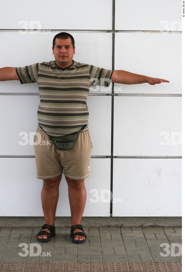 Whole Body Man T poses White Casual Overweight