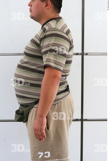 Upper Body Man White Casual Overweight