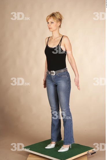 Whole Body Woman Casual Slim Studio photo references