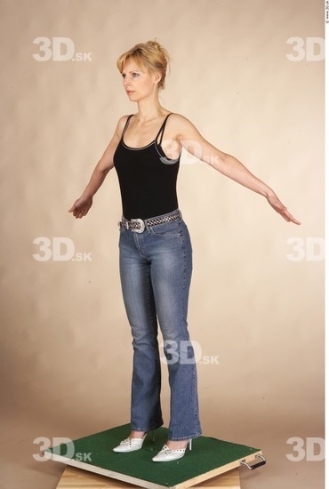 Whole Body Woman Casual Slim Studio photo references