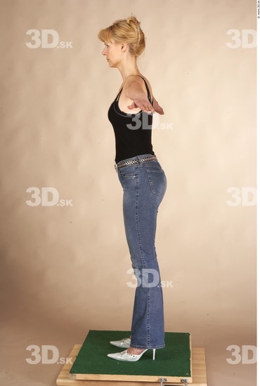 Whole Body Woman T poses Casual Slim Studio photo references