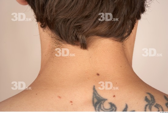 Neck Whole Body Man Tattoo Nude Slim Studio photo references