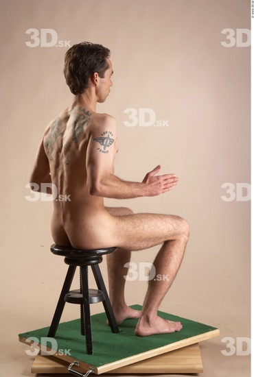 Whole Body Man Artistic poses White Tattoo Nude Slim