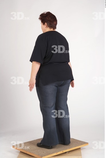 Whole Body Woman Casual Slim Overweight Studio photo references