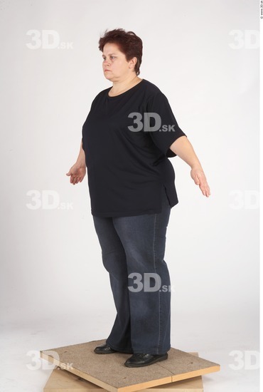 Whole Body Woman Casual Slim Overweight Studio photo references