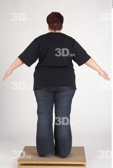 Whole Body Woman Casual Slim Overweight Studio photo references