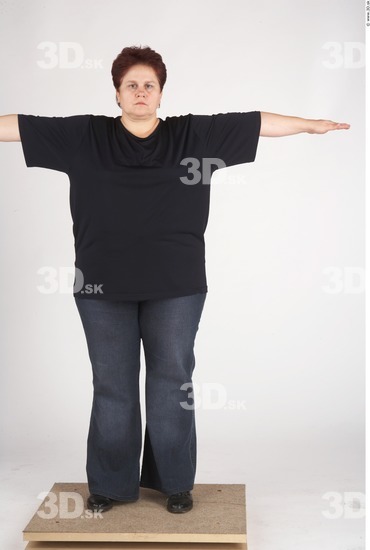 Whole Body Woman T poses Casual Slim Overweight Studio photo references