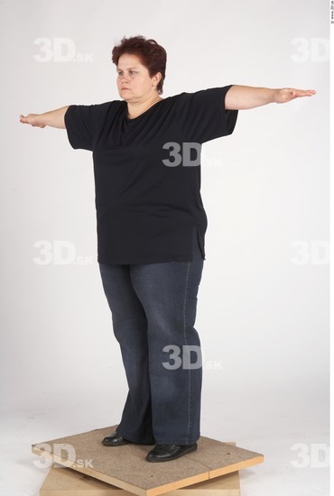 Whole Body Woman T poses Casual Slim Overweight Studio photo references