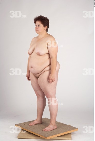 Whole Body Woman Nude Slim Overweight Studio photo references