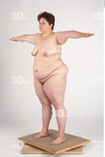 Whole Body Woman T poses Nude Slim Overweight Studio photo references