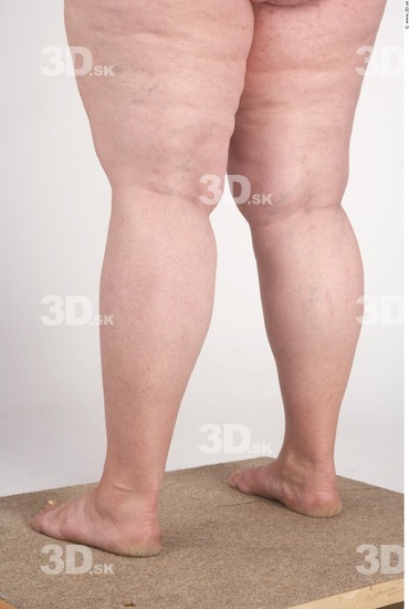 Calf Whole Body Woman Nude Slim Overweight Studio photo references