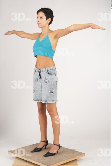 Whole Body Woman T poses Casual Slim Studio photo references