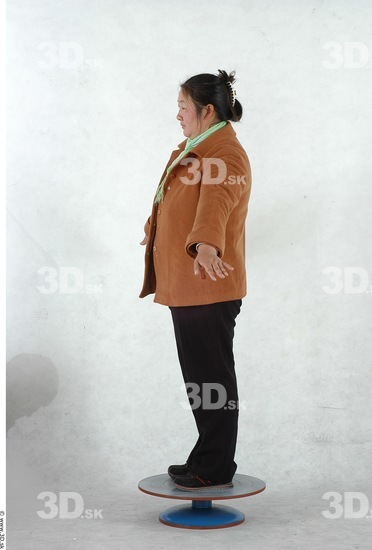 Whole Body Woman Asian Casual Overweight Studio photo references