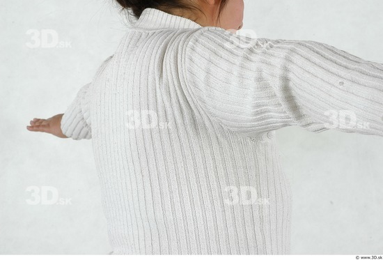 Whole Body Back Woman Asian Casual Overweight Studio photo references