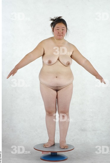 Whole Body Woman Asian Nude Overweight Studio photo references