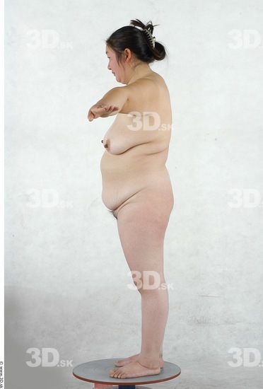 Whole Body Woman T poses Asian Nude Overweight Studio photo references