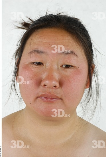 Whole Body Head Woman Asian Overweight Studio photo references