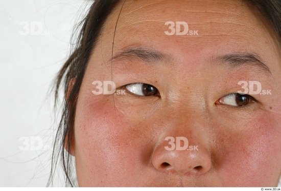 Eye Whole Body Woman Asian Overweight Studio photo references