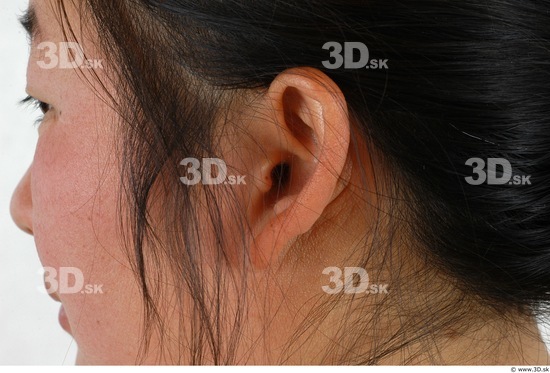 Ear Whole Body Woman Asian Overweight Studio photo references