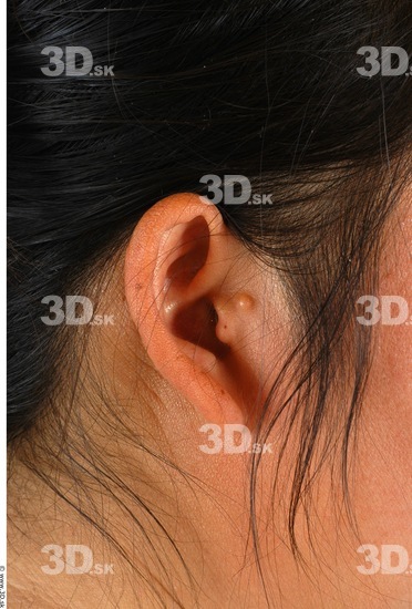 Ear Whole Body Woman Asian Overweight Studio photo references