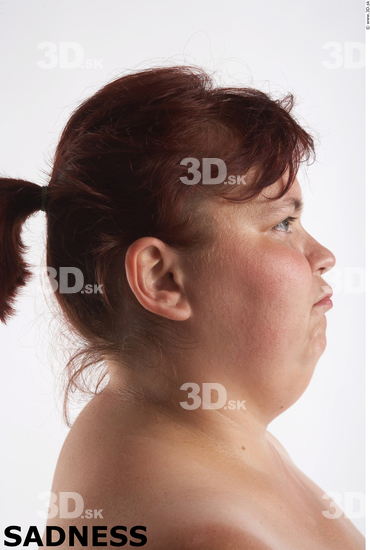 Face Whole Body Emotions Woman Slim Overweight Studio photo references