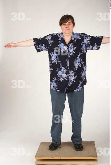 Whole Body Woman T poses Casual Chubby Studio photo references