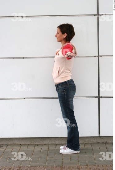 Whole Body Woman T poses White Casual Slim