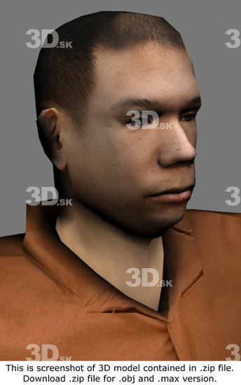 Head Man Asian Casual 3D Models