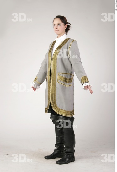 Woman White Historical Slim Costume photo references