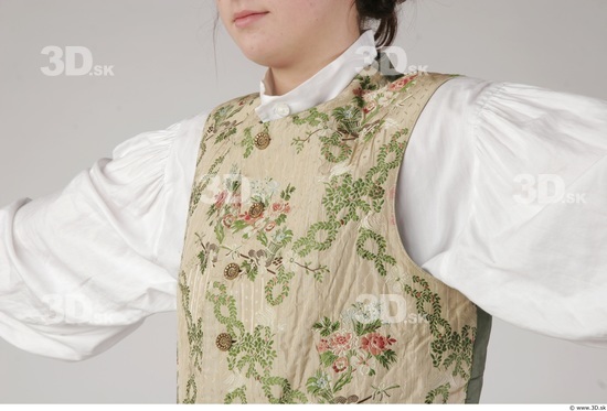 Upper Body Woman White Historical Slim Costume photo references