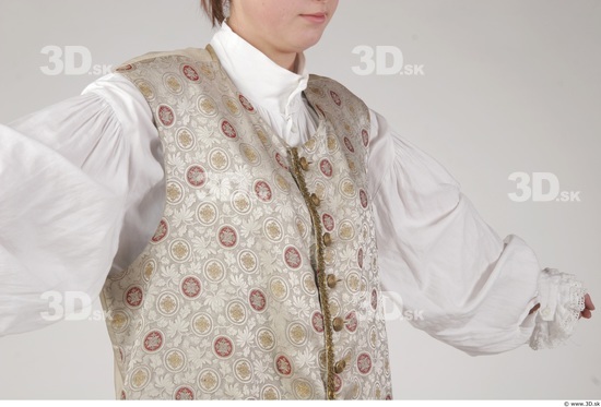 Upper Body Woman White Historical Slim Costume photo references