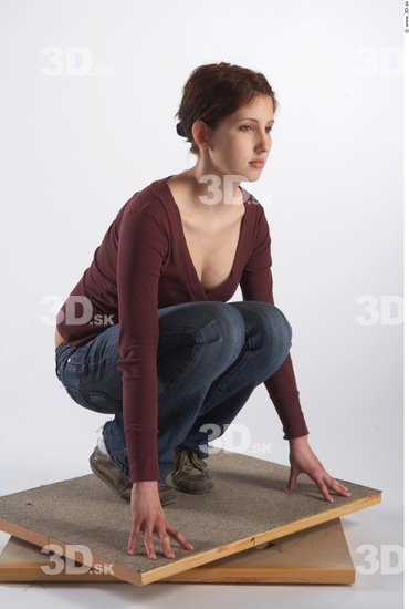 Whole Body Woman Casual Slim Studio photo references