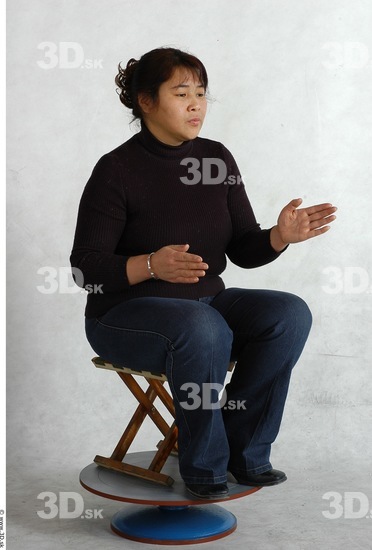 Whole Body Phonemes Woman Artistic poses Asian Nude Casual Chubby Studio photo references