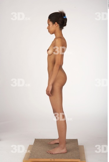 Whole Body Woman Black Nude Underwear Slim Studio photo references