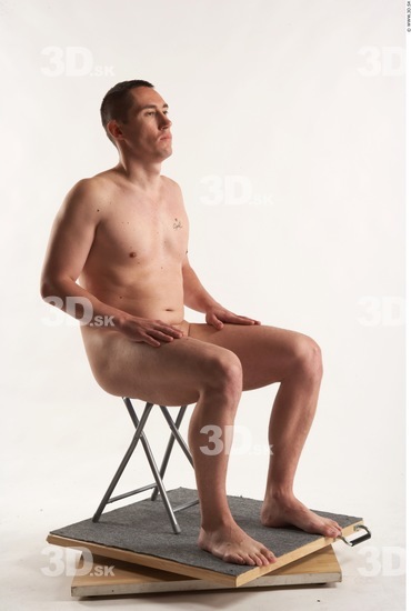 Whole Body Man Artistic poses White Nude Athletic