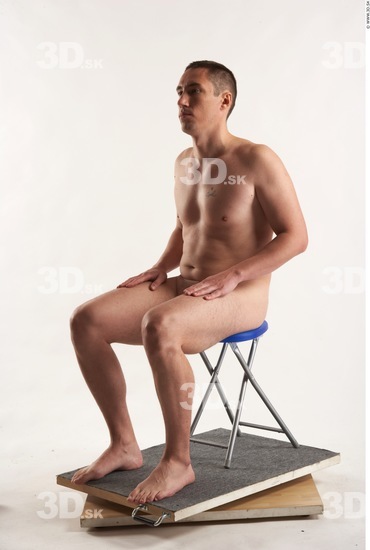 Whole Body Man Artistic poses White Nude Athletic