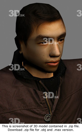 Head Man Asian Casual 3D Models