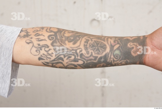 Forearm Man White Tattoo Casual Slim